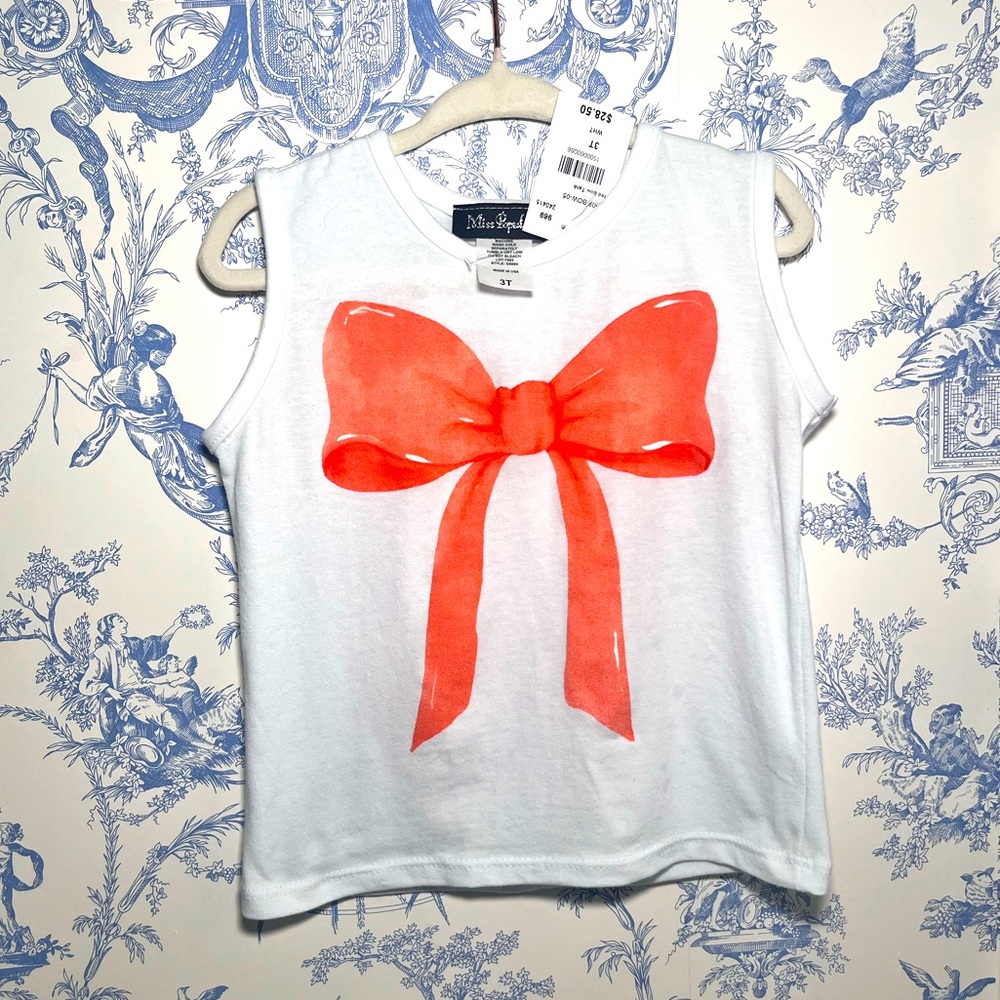 Miss Popular Ribbon Bow Tank New NWT $29 3T